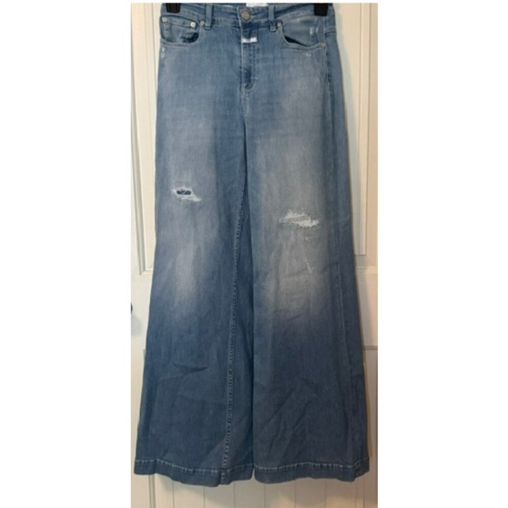 Closed Glow Up Wide Leg High Waisted Supper Soft Cotton Distressed Jeans 27 - Picture 16 of 16